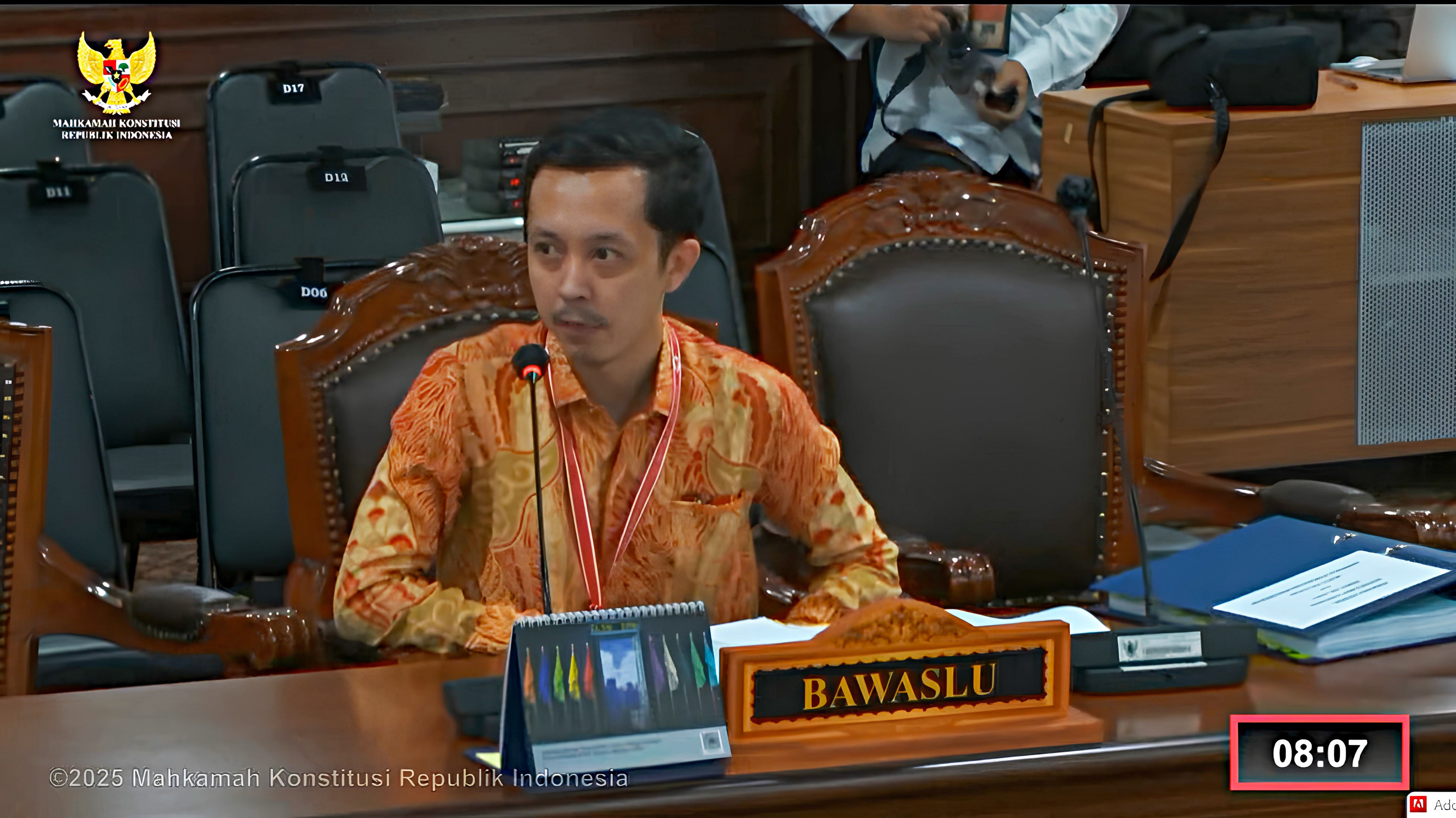 Bawaslu Pesawaran Hadiri Sidang Pembuktian Lanjutan di Mahkamah Konstitusi