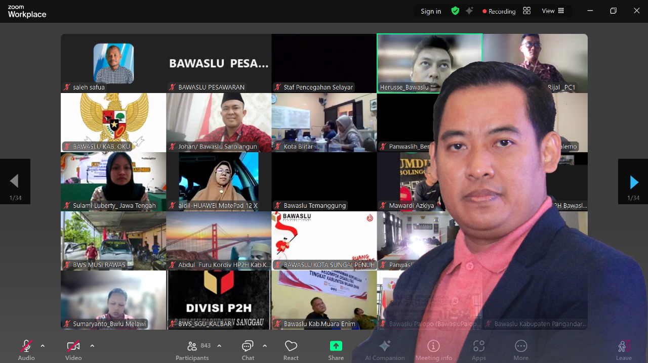 Bawaslu Kabupaten Pesawaran Ikuti Evaluasi Nasional Pengisian Form Pencegahan Online untuk Optimalkan Kinerja Pengawasan
