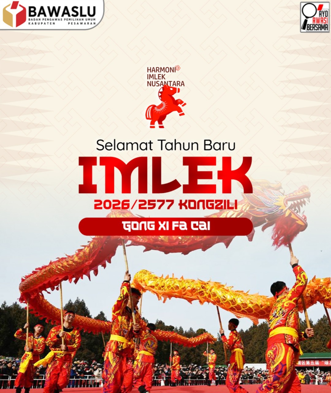 Bawaslu Kabupaten Pesawaran Sampaikan Ucapan Tahun Baru Imlek 2577 Kongzili