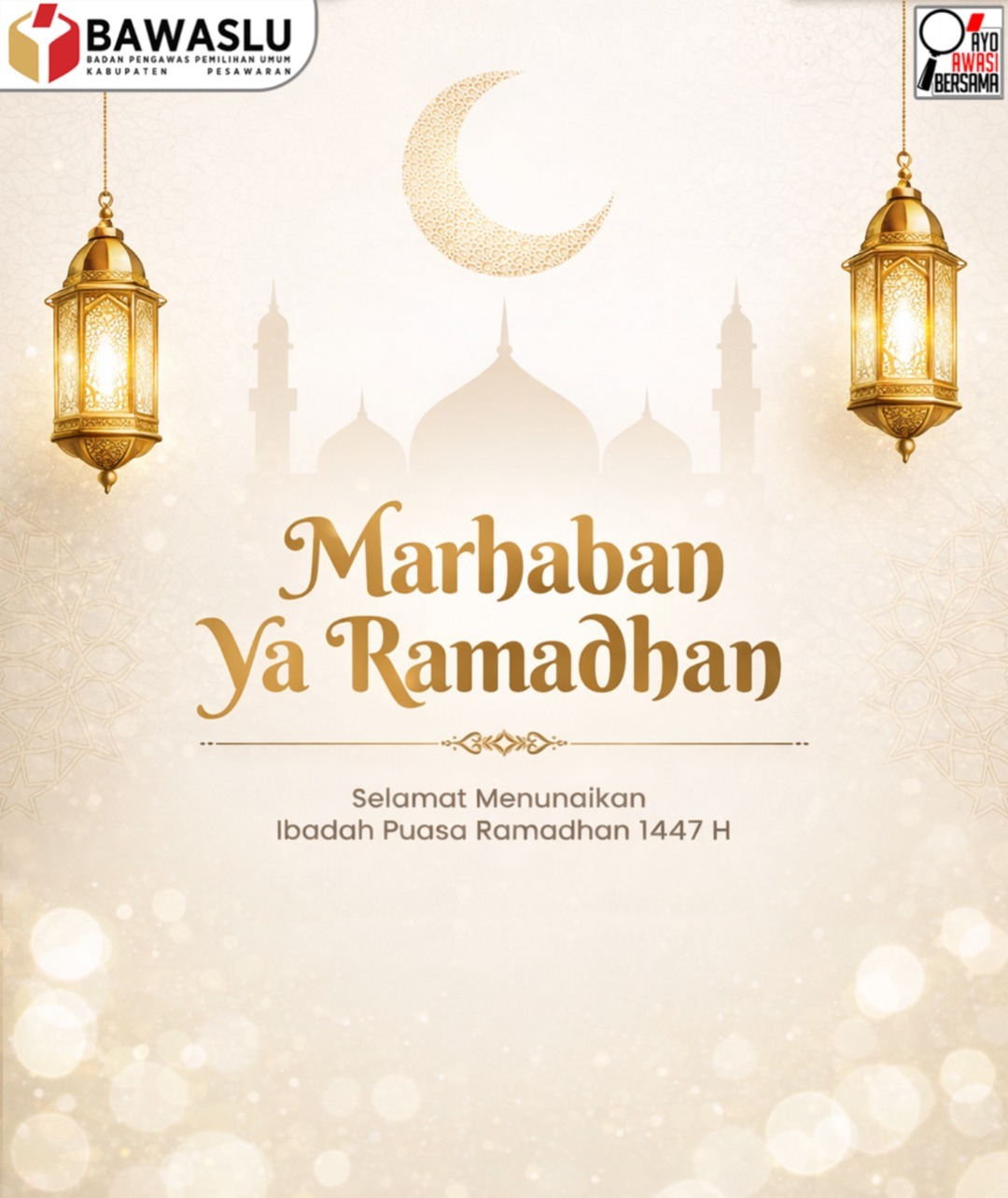Bawaslu Kabupaten Pesawaran Sampaikan Ucapan Marhaban Ya Ramadhan 1447 H