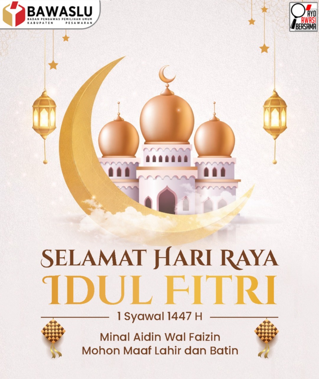 Bawaslu Pesawaran Ucapkan Selamat Hari Raya Idul Fitri 1447 H
