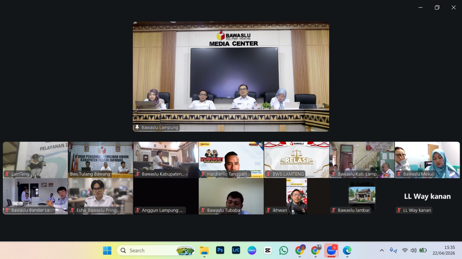 Bawaslu Pesawaran Ikuti Rapat Evaluasi Kehumasan dan Keterbukaan Informasi