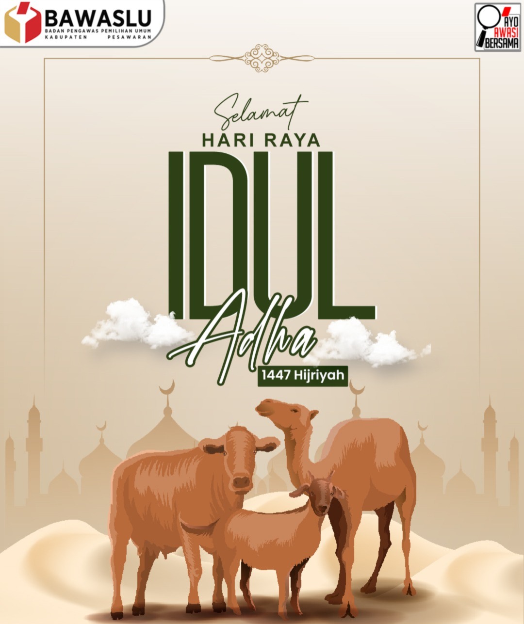 Bawaslu Kabupaten Pesawaran Ucapkan Selamat Hari Raya Iduladha