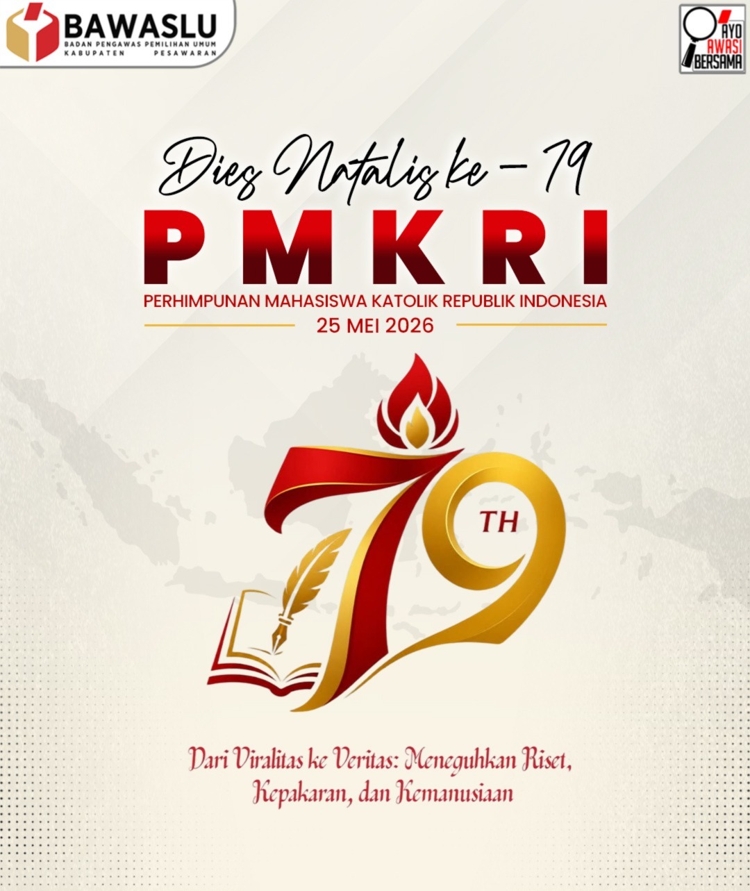 Bawaslu Kabupaten Pesawaran Ucapkan Selamat Dies Natalis ke-79 PMKRI