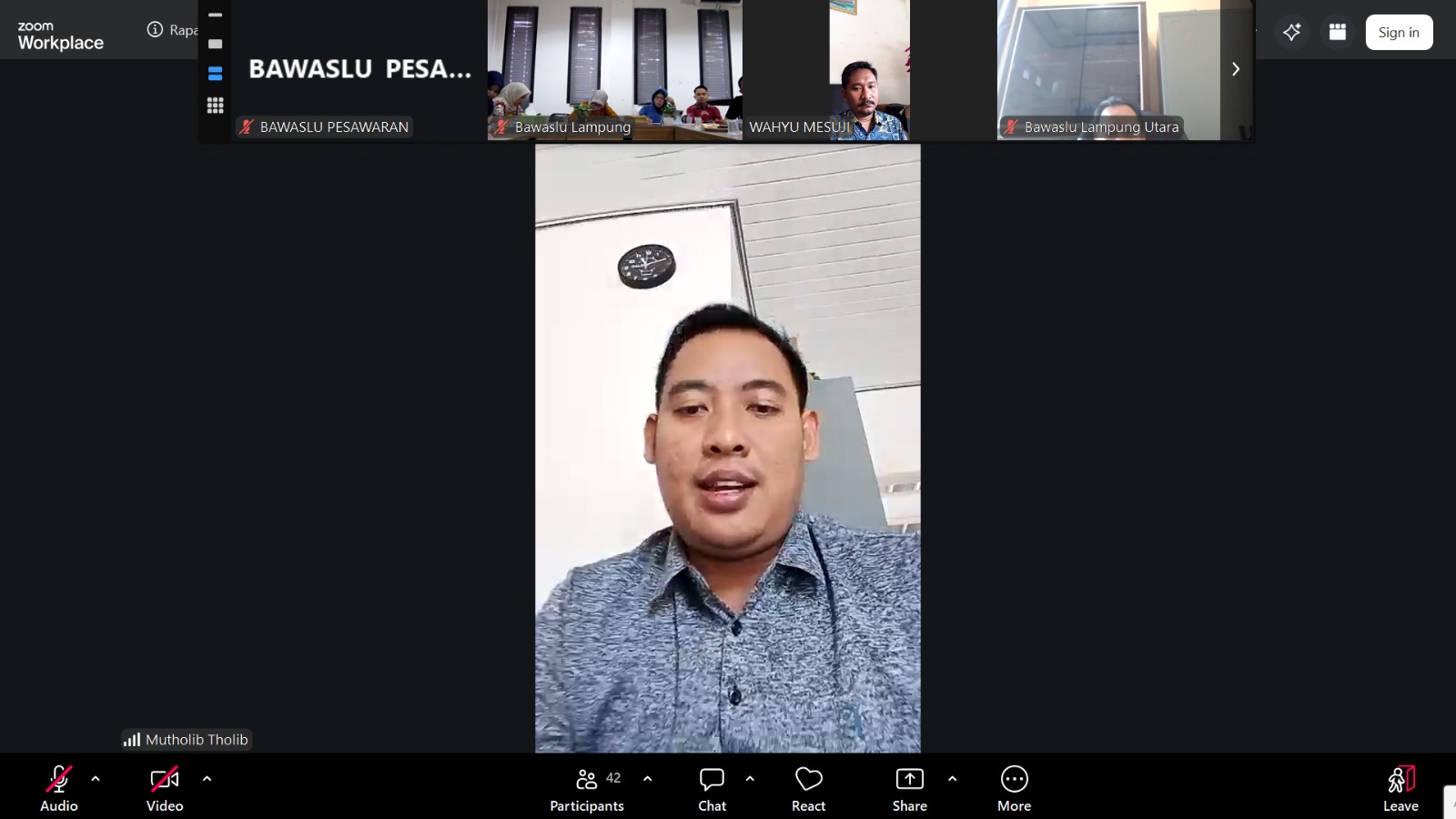 Bawaslu Kabupaten Pesawaran Ikuti Konsolidasi Hasil Pengawasan PDPB Triwulan II Tahun 2026