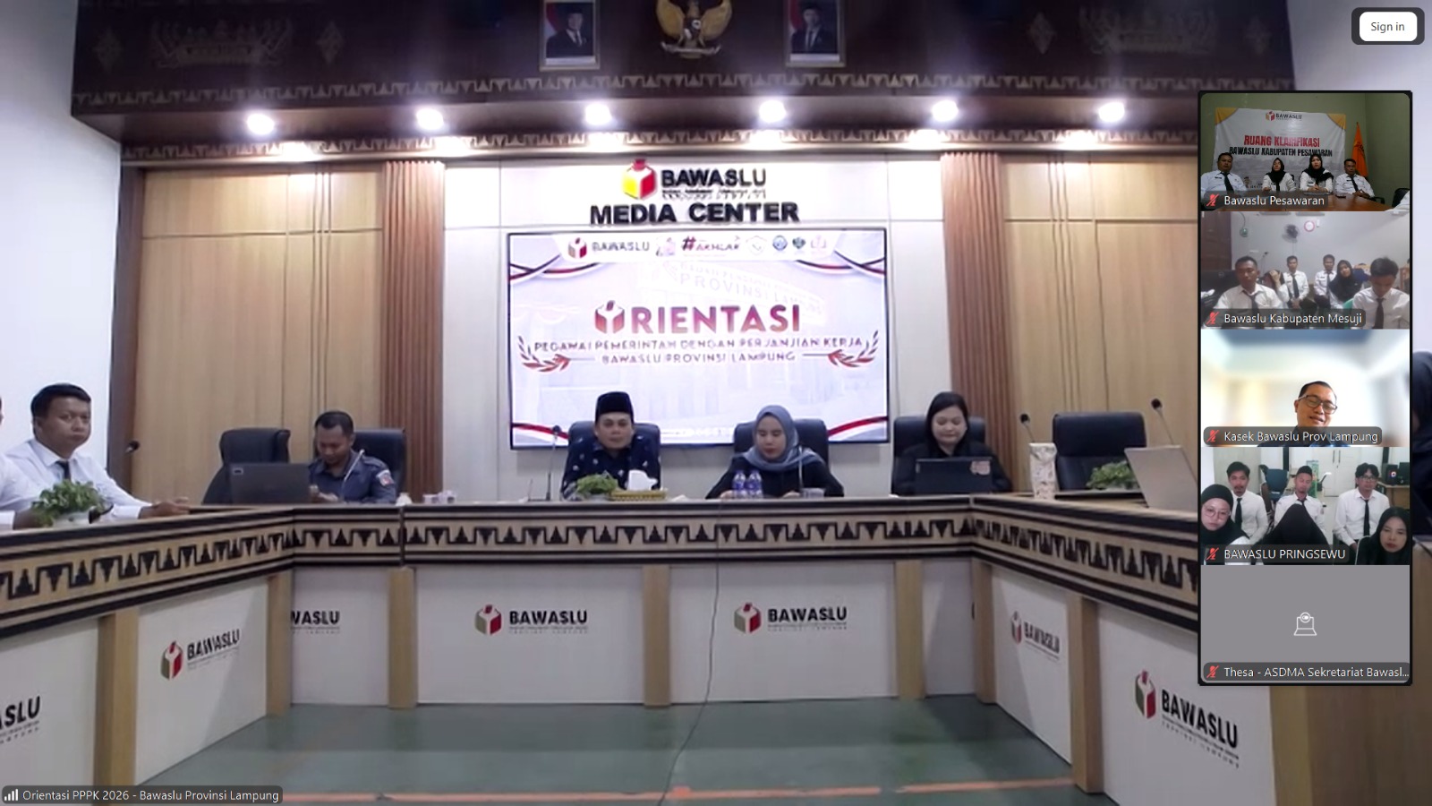 Enam Staf Sekretariat Bawaslu Pesawaran Ikuti Pembukaan Orientasi PPPK Tahun 2026