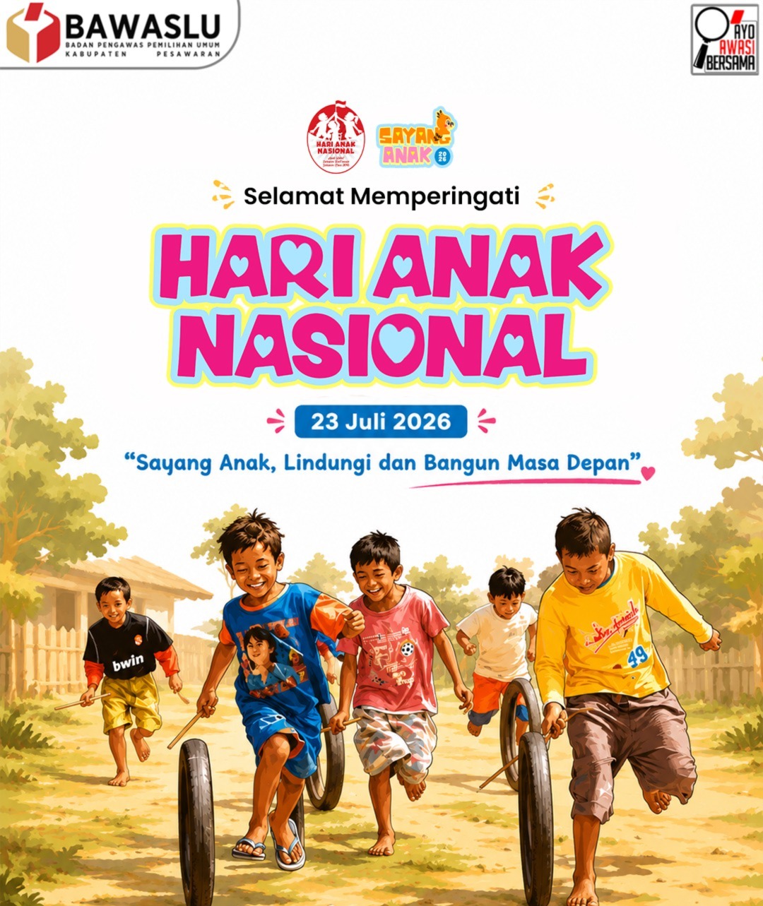 Peringati Hari Anak Nasional 2026, Bawaslu Kabupaten Pesawaran Ajak Wujudkan Lingkungan Aman dan Ramah Anak