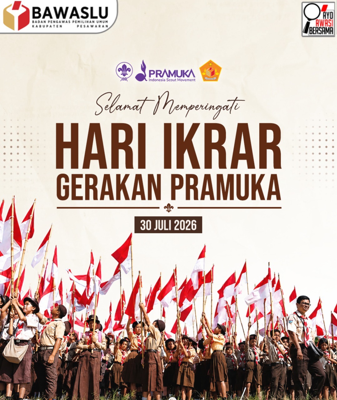 Bawaslu Kabupaten Pesawaran Ucapkan Selamat Hari Ikrar Gerakan Pramuka 2026