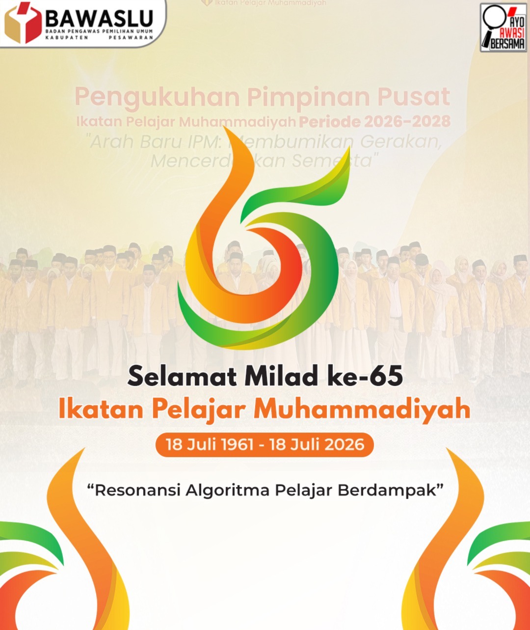 Bawaslu Pesawaran Ucapkan Selamat Milad ke-65 Ikatan Pelajar Muhammadiyah