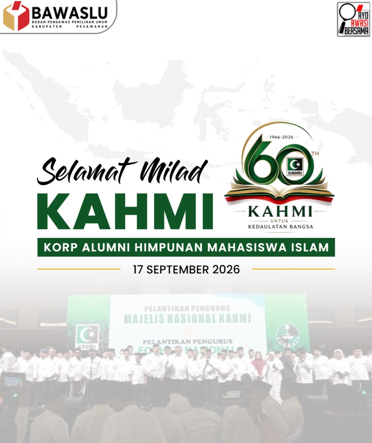 KAHMI Genap 60 Tahun, Bawaslu Kabupaten Pesawaran Soroti Kontribusi dalam Kehidupan Kebangsaan