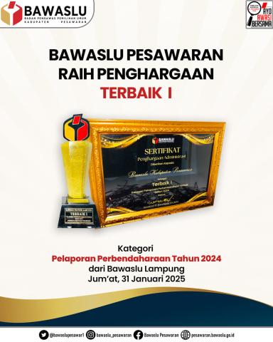 Bawaslu Pesawaran Ukir Prestasi di Ajang Malam Penghargaan Administrasi Bawaslu Lampung 2025