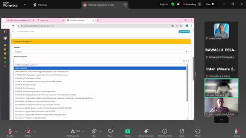 Bawaslu Kabupaten Pesawaran Ikuti Evaluasi Nasional Pengisian Form Pencegahan Online untuk Optimalkan Kinerja Pengawasan