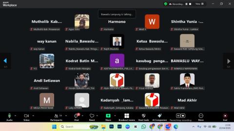 Bawaslu Kabupaten Pesawaran Ikuti Rapat Evaluasi Kehumasan dan Keterbukaan Informasi