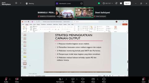 Optimalisasi Tata Kelola Kelembagaan, Bawaslu Pesawaran Evaluasi Kinerja Kesekretariatan