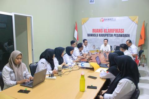 Evaluasi Kinerja Mingguan, Bawaslu Pesawaran Perkuat Koordinasi Internal
