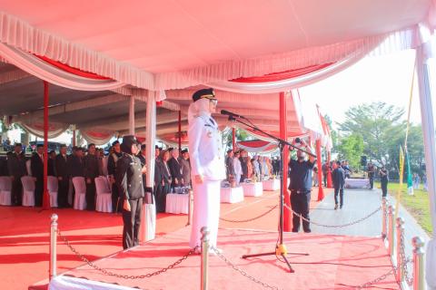 Bawaslu Kabupaten Pesawaran Ikuti Upacara Hari Jadi ke-19 Kabupaten Pesawaran