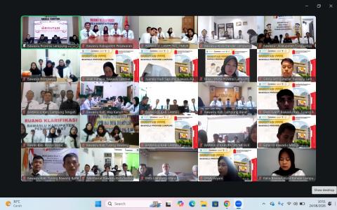 Jajaran Sekretariat Bawaslu Pesawaran Ikuti Penutupan Orientasi PPPK Secara Virtual