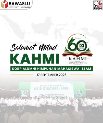 KAHMI Genap 60 Tahun, Bawaslu Kabupaten Pesawaran Soroti Kontribusi dalam Kehidupan Kebangsaan