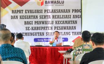 Bawaslu Pesawaran Gelar Rapat Evaluasi Program, Kegiatan dan Anggaran Panwaslu Kecamatan Pasca PSU Pilkada 2025