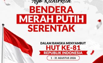 Sambut HUT ke-81 RI, Bawaslu Kabupaten Pesawaran Ajak Masyarakat Kibarkan Bendera Merah Putih
